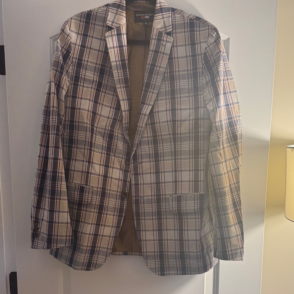 Banana Republic Men’s Plaid Blazer Jacket 40R. Mad Men collection.
